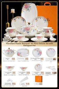mornenjoy | High-end Aesthetic Bone China Tableware Set