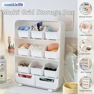 JustLiving ถุงชาออแกไนเซอร์ตะกร้าจัดเก็บชาที่วางบนเคาน์เตอร์อุปกรณ์หน้าจอคอมพิวเตอร์จัดระเบียบด้วยมือของหอพักออแกไนเซอร์เบ็ดเตล็ดลิ้นชักจัดเก็บของลายตารางเก้าช่องสำหรับสำนักงาน