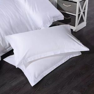 Vỏ Gối Cotton Trắng Chất Lượng Khách Sạn Viền Phong Bì 80S