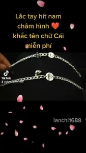 2 cái Lắc Tay hít nam châm Miễn phí KHẮC TÊN CHỮ CÁI chat shop ghi tên nhé  Vòng Tay Inox Nam Nữ Không Đen Không Gỉ