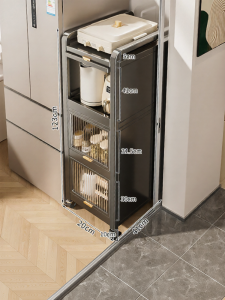 B&W | Multifunctional Narrow Gap Storage Unit Drawer Cabinet