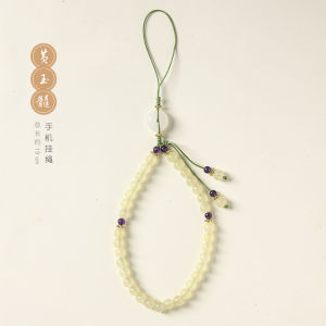 NanZhu XiaoYuan Jade Agate Mobile Phone Strap Anti-Loss Pendant Agate Quartz Crystal Material Phone Accessory Digital Parts