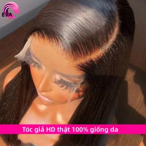Mái Tóc Giả Eva Hair 100% Tóc Người Thật Kiểu HD Lace Closure Tóc Thẳng Remy Không Cần Keo Dài Trung Bình Chất Liệu Ren Thụy Sĩ Trong Suốt Đủ Mọi Màu Sắc.