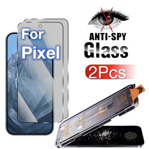 2Pcs For Google Pixel 11 Pro XL 10 9 8A 8 7 7a 6 6A 5G Anti-Peeping Screen Protector Toughened Glass  No Dust Bubbles Easy Kit