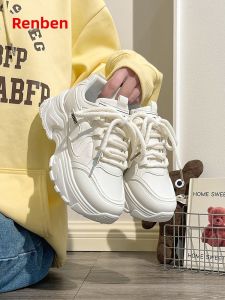 Womens Sport Shoes Heightening Thick Bottom Versatile Dad Shoes Retro Style Spring New Arrival Comfortable Casual Footwear