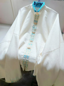 Wonder Song Copper Money Pattern Jade White Ming Stand Collar Placket Pipa Bow Bag Sleeve Placket Short Shirt Traditional Chinese Clothing Women