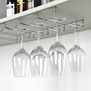 27cm Metal Red Wine Cup Holder Creative Bar Wine Glass Rack Household Hanging Chrome Stemware Holder Under Cabinet