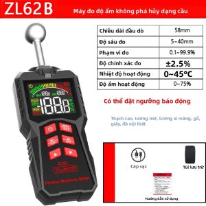 Máy Đo Độ Ẩm Cảm Ứng Không Phá Hủy Hình Cầu Di Động Máy Đo Độ Ẩm Gỗ Có Độ Chính Xác Cao Máy Dò Rò Rỉ Nước Trên Tường Màn Hình Kỹ Thuật Số