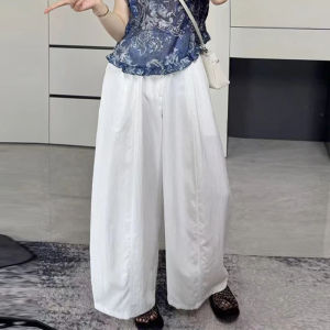 Shalldoer | Unique Summer Casual Womens Set Short Sleeve Round Neck Straight Leg Pants Wood Grain Edge Splice Lightweight Non-repeating