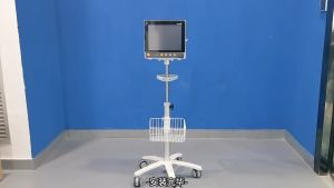 Patient Monitor Trolley PC Stand Medical Equipment Cart Rack Lifting Large Handle Tool Support