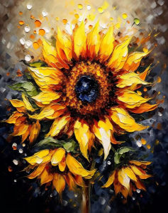 Oil Painting By Numbers Vibrant Sunflower Floral Number Drawing Canvas DIY Pictures By Numbers Home Decor