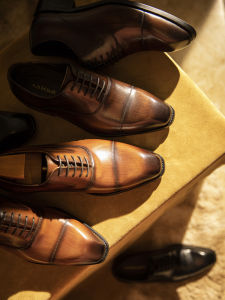 Genuine Leather Oxford Shoes for Men Business Formal Wedding Brown Lace-Up Leather Shoes Comfortable Breathable Rubber Sole