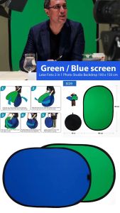 Reflector Studio Foto 2in1 Oval Ukuran 150x100 Green Screen