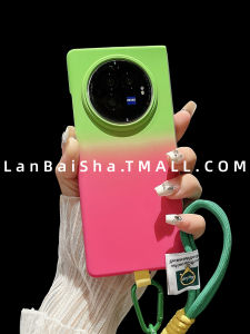 Summer Contrast Gradient Lanyard Case for Vivo XFold5 Foldable Screen Phone Cover XFold3 pro Protective Womens Style