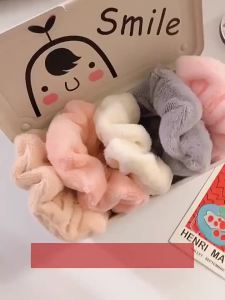 Hair Scrunchies Furry Elastic Band Women Girl Ponytail Holder Rubber Ties Accessories Plush Faux Fur Soft Hair Ties
