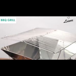 Alat Bakar Panggang Lipat / BBQ Grill Alat Masak Camping Satu Set Tas