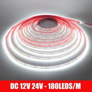 DC 12V 24V 2835 180LEDs/M LED Strip Warm/Natural White IP21 Flexible Ribbon Tape Rope Light 5M 10M/Roll