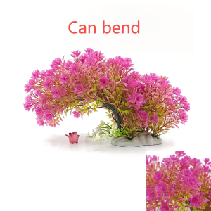Artificial Underwater Plants can bend plant pink and purple artificial grass Plastic Fish tank aquatic simulation plant decorate