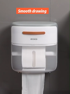 Eco-Cotissage กล่องกระดาษทิชชู ที่วางในห้องน้ำ ติดผ่าน กันน้ำ ที่วางม้วนกระดาษ ที่ใส่กระดาษชำระ