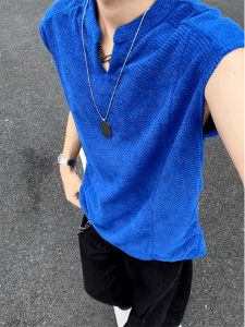 ZHUOCAN | Breathable V-neck Sleeveless T-shirt for Summer Male