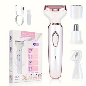 4 In 1 Electric Lady Shaver Body Hair Removal Epilator Painless Cordless Trimmer Razor Gifts For Women