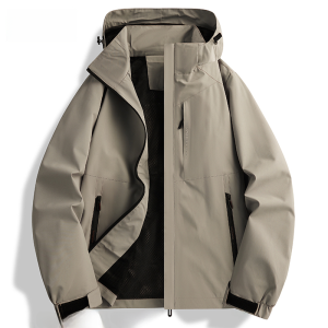 Mlskms-Vautid Outdoor Shell Jacket Mens and Womens Spring & Fall 2024 New Arrival Windproof Single Layer Pure Color Parka Hiking Couple Coat