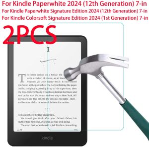 2PC For Kindle Paperwhite 2024 (12th Generation) 7-in For Kindle Colorsoft Signature Edition 7 Tempered Glass Screen Protector