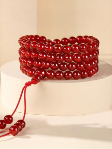 FUJINJIA | Red Agate 108 Beads Bracelet for Women