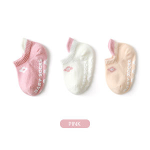3 Pairs/Set Baby Floor Socks Summer Thin Style Newborn Baby Socks Cute Cartoon Boneless Loose Cuff Childrens Short Boat Socks
