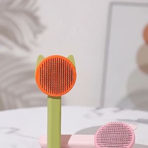 Lược chải lông - bàn chải massage có nút bấm gom lông cho chó mèo thú cưng tai mèo/gấu – Đen Ta pet shop