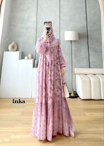 New set bunga SET HIJAB GAMIS TERLARIS SET HIJAB CERUTY BABYDOLL KEKINIAN