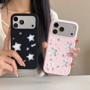 Sanrio | INS Hollow Star Phone Case For iPhone 12 13 14 15 16 17 Pro Max 16 Plus 17 Pro Breathable Shockproof Soft Silicone Back Cover