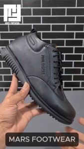 MARS Dominic: Sepatu Pantofel Formal Medium Pria & Sepatu Boots Fashion Cowok Hitam