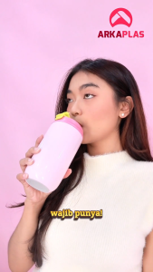 Botol Minum Tumbler Stainless Steel 450ml Tutup 2 In 1 With Straw Silicon Strap Fj Bottle By Arkaplas