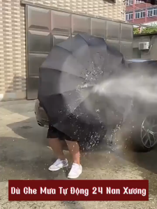 (COD) Ô dù che mưa che nắng chống tia UV nút tự động đóng mở 24 nan thép cứng chắc chắn