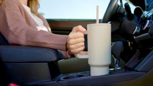 Tumbler With Handle and Straw Lid 2-in-1 Lid (Straw/Flip) Vacuum Insulated Travel Mug Stainless Steel Tumbler for Hot and Cold Beverages Easy to Clean