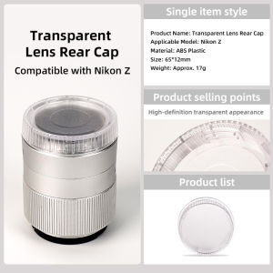 NiYi Focus | Nắp Đậy Phía Sau Ống Kính Trong Suốt Nikon Z Mount Vỏ Bảo Vệ Chống Bụi Bằng Nhựa ABS Trong Suốt Cho Phụ Kiện Ống Kính Máy Ảnh Z30 Z5 Z6 Z7 Z50 Zfc