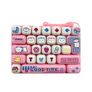 NEW26Grid Keycap Clicker Anti Stress Fidget Keyboard Keychain Decompression Button Cartoon Hand Relax Party Favor Gift 26구 키캡 키링