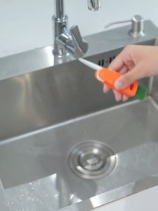 3 in 1 Cute Carrot Bottle Cap Brush Tool Baby Bottles Lid Cleaning Accessories Kitchen Household Home Cup Lid Brush