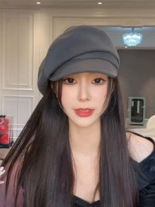 Beret Womens Cotton and Linen Retro Newsboy Cap Ins K-style Reverse Wear Peaked Cap Fashion All-Match Short Brim Painter Cap