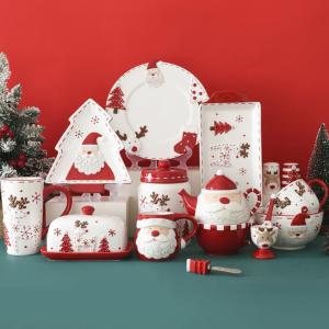 Nordic Santa Christmas Decorative Ceramic Tableware Set
