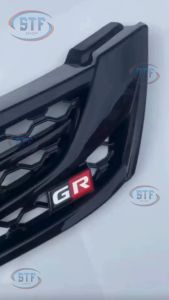 Perodua Myvi 2018-2021 Front Grill Glossy Black (Mini Cooper Style) RS/GR Grilled Plug And Play Honeycomb