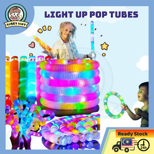 KOGGY New Pop Light Tubes Sensory Fidget Toy Flash Light Autistic Children Stress Relief Toys 19cm Big LED Pop Tube New Pop Light Tubes Sensory Fidget Toys DIY Too Sensory For Anti Stress Mainan Budak Mainan Kanak Kanak
