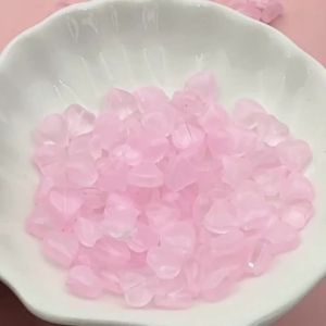 30/60/100pcs 8mm Pink Heart Shape Czech Lampwork Glass Crystal Loose Spacer Beads for DIY Jewelry Making Necklace Bracelet Craft