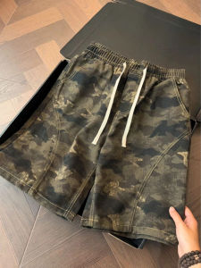 Mens Vintage Utility American Camo Diagonal Cut Jean Shorts