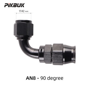 PIKBUK AN4/6/8/10 PTFE Oil Fuel Line Swivel Fitting 0-180 Degree Hose End Adaptor Assembly Kit Black