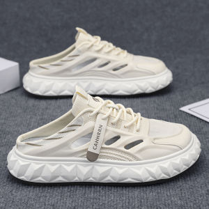 Mens Summer Breathable Slip-On Shoes Casual Sports Office Wear Driving Comfortable Flat Heel Sandals Open-Toe Work Slippers