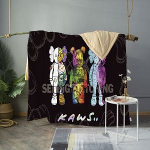 Trendy Summer Blanket Cotton Single Sesame Street Pure Cotton Stylish KAWS Internet Celebrity Boys Dormitory Airable Cover Thin Duvet