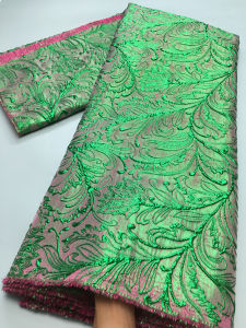 Nigerian Gild Jacquard Lace Fabric High Quality African Brocade Lace Fabric Luxury For Women Wedding Party Dress2.5Yards TY3920