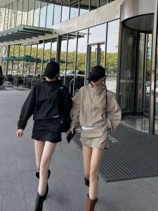 Womens Summer New Fashion Long Sleeve Hooded Sun Protection Set Polyester Material Two-Piece Suit for Ages 18-25